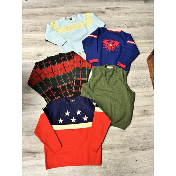 Mixsoon Other - Lot Of 5 80s Wool Sweaters - Bundle Of 100% Wool Sweaters - Australian Wool